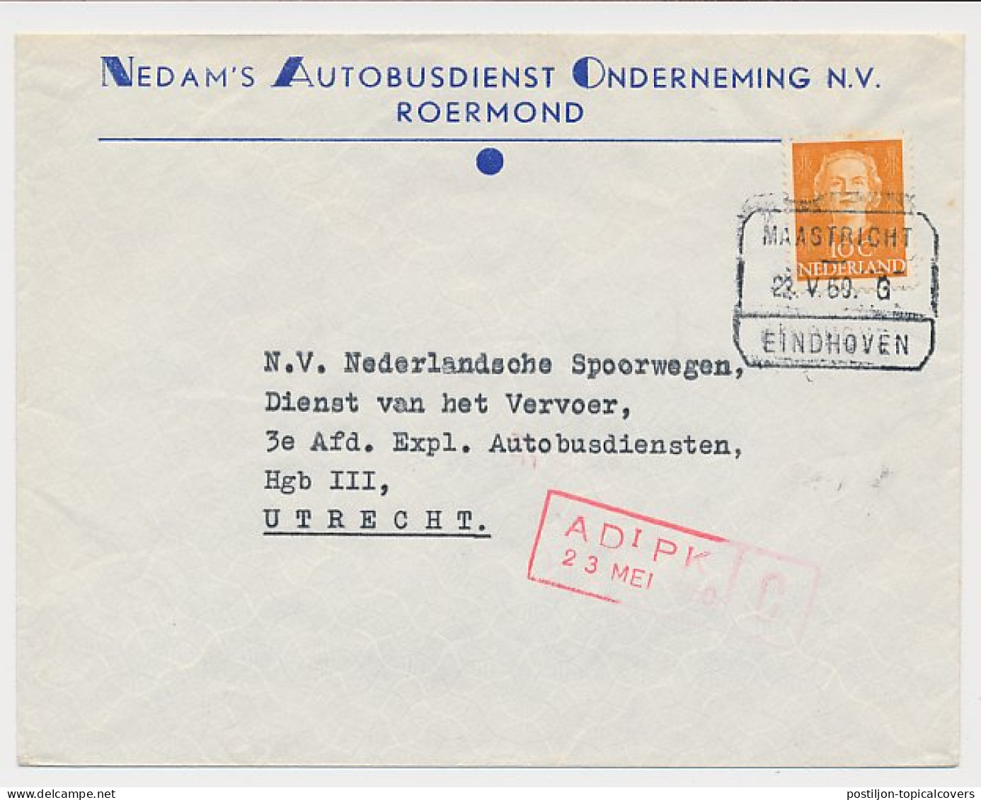 Treinblokstempel : Maastricht - Eindhoven G 1950 - Unclassified