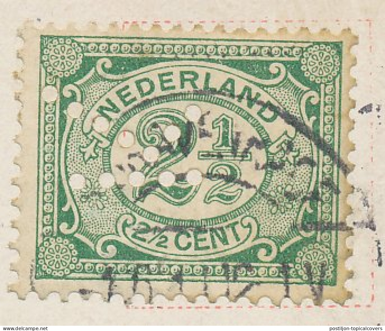 Perfin Verhoeven 356 - K - Den Haag 1911 - Zonder Classificatie