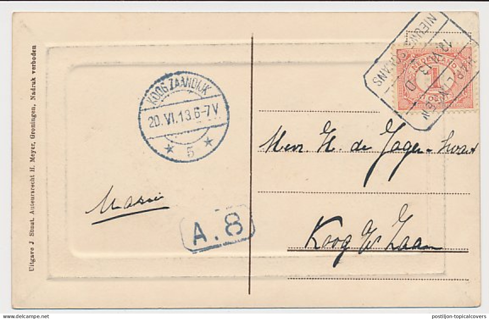 Treinblokstempel : Harlingen - Nieuwe Schans D 1913 ( Midwolde ) - Ohne Zuordnung