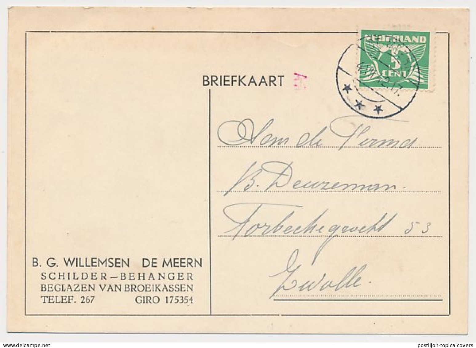 Firma Briefkaart De Meern 1942 - Schilder - Behanger - Ohne Zuordnung