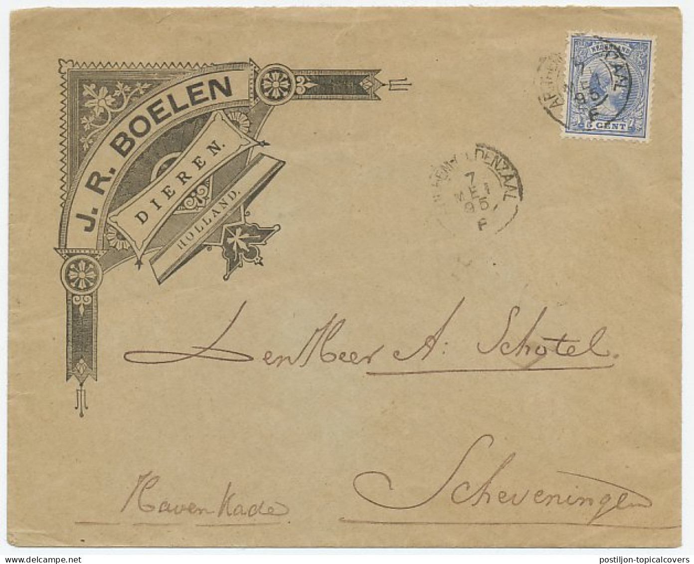 Trein Kleinrondstempel : Arnhem - Olodenzaal F 1895 - Brieven En Documenten
