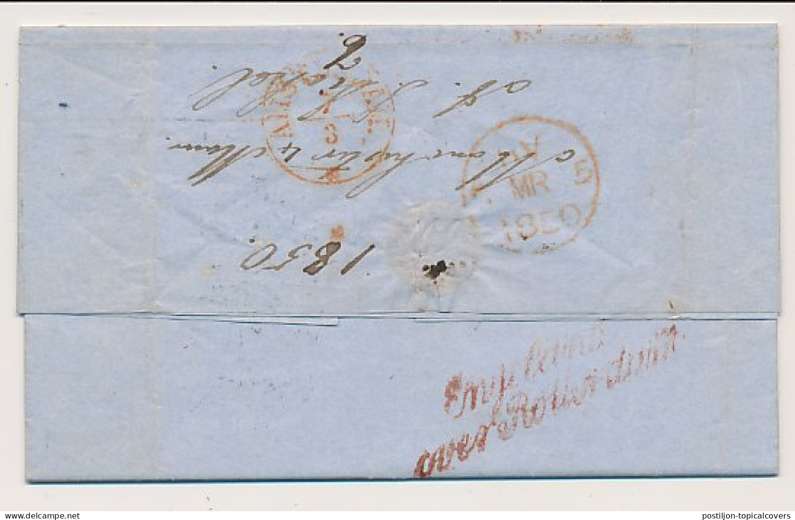 Manchester GB / UK - Amsterdam 1850 - Engeland Over Rotterdam - ...-1852 Vorläufer