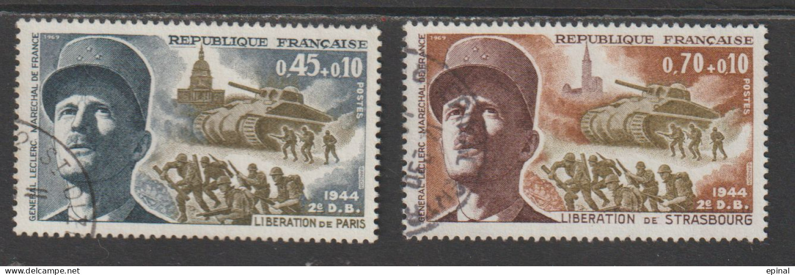 FRANCE : N° 1607 Et 1608 Oblitérés (25ème Anniversaire De La Libération : Leclerc) - PRIX FIXE - - Used Stamps
