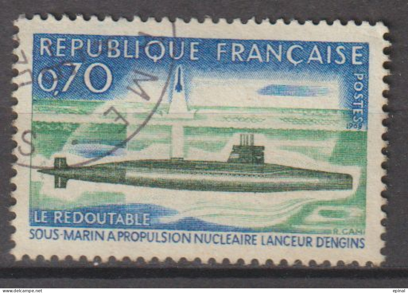 FRANCE : N° 1615 Oblitéré (Sous-marin "Le Redoutable") - PRIX FIXE - - Used Stamps