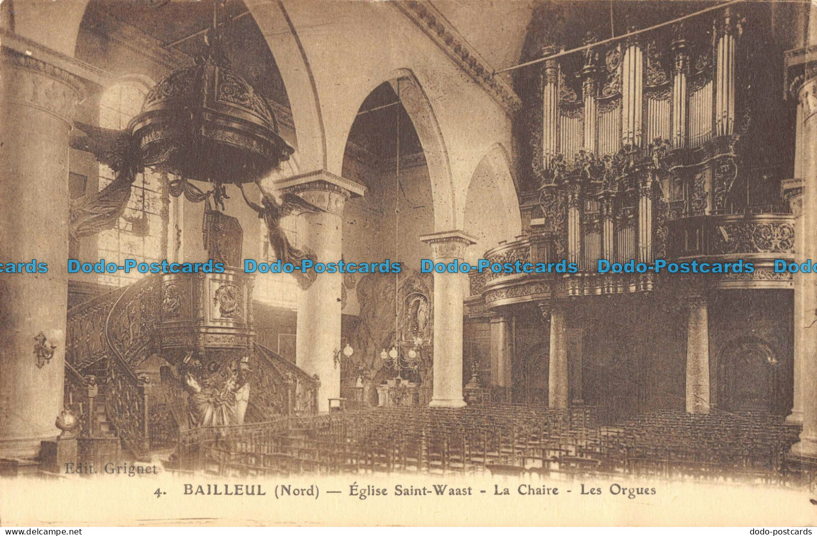 R085621 Bailleul. Nord. Eglise Saint Waast. La Chaire. Les Orgues. Grignet. Imp. - Monde