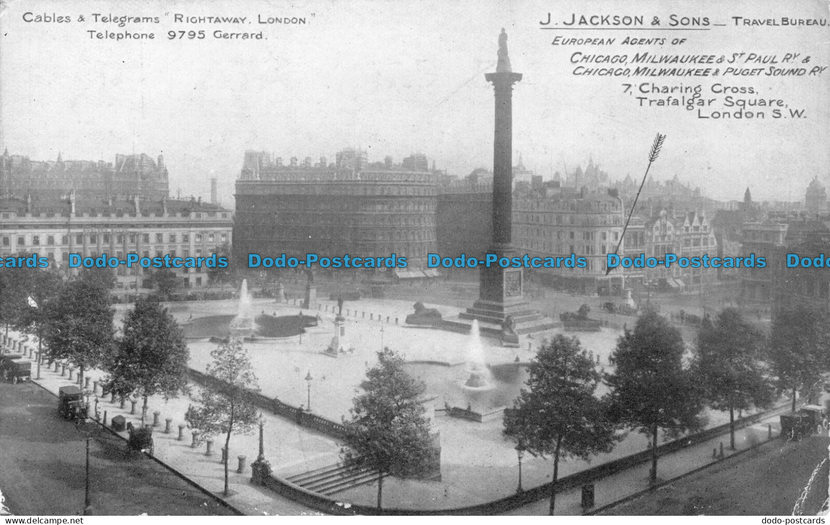 R087280 Cables And Telegrams Rightaway London. J. Jackson. Charing Cross. Trafal - Other & Unclassified