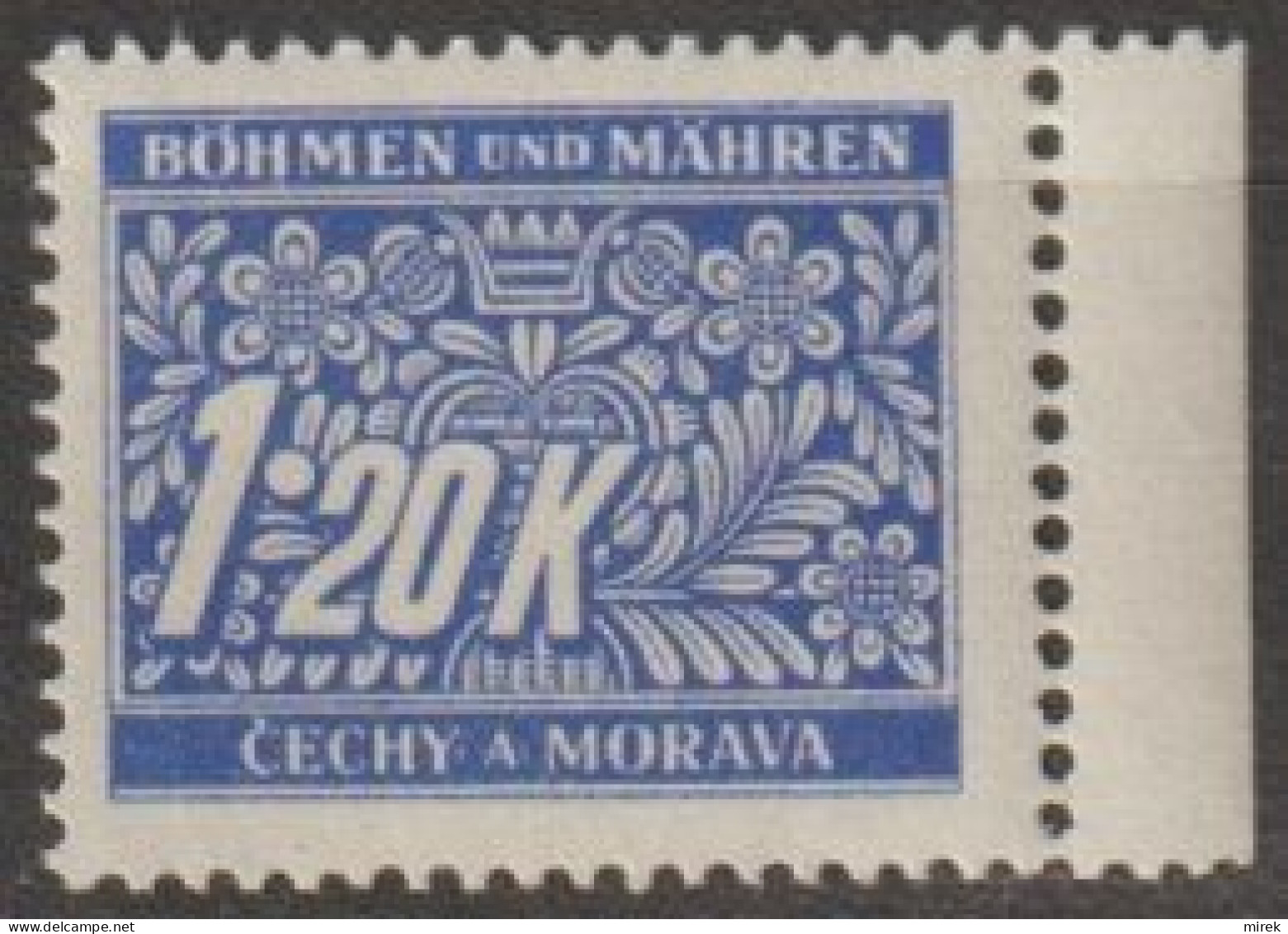 008/ Pof. DL 10, Ultramarin; Perforated Border - Unused Stamps