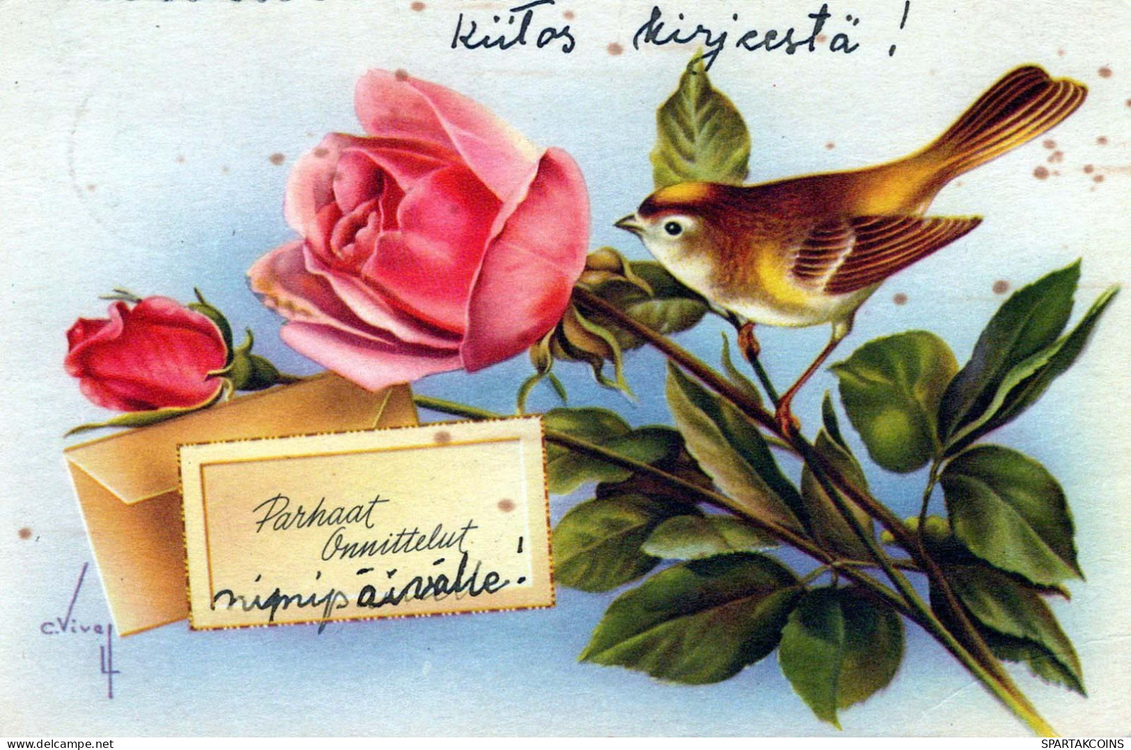 FIORI Vintage Cartolina CPSMPF #PKG092.IT - Blumen