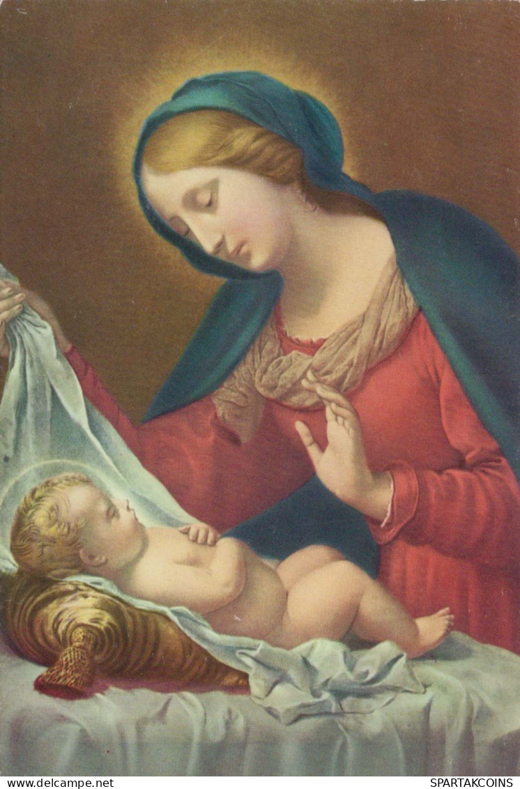 Vergine Maria Madonna Gesù Bambino Religione Vintage Cartolina CPSM #PBQ177.IT - Maagd Maria En Madonnas