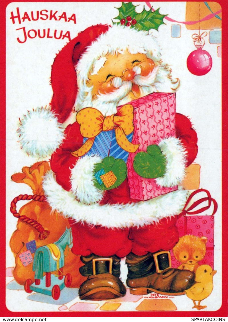 BABBO NATALE Buon Anno Natale Vintage Cartolina CPSM #PBL484.IT - Santa Claus