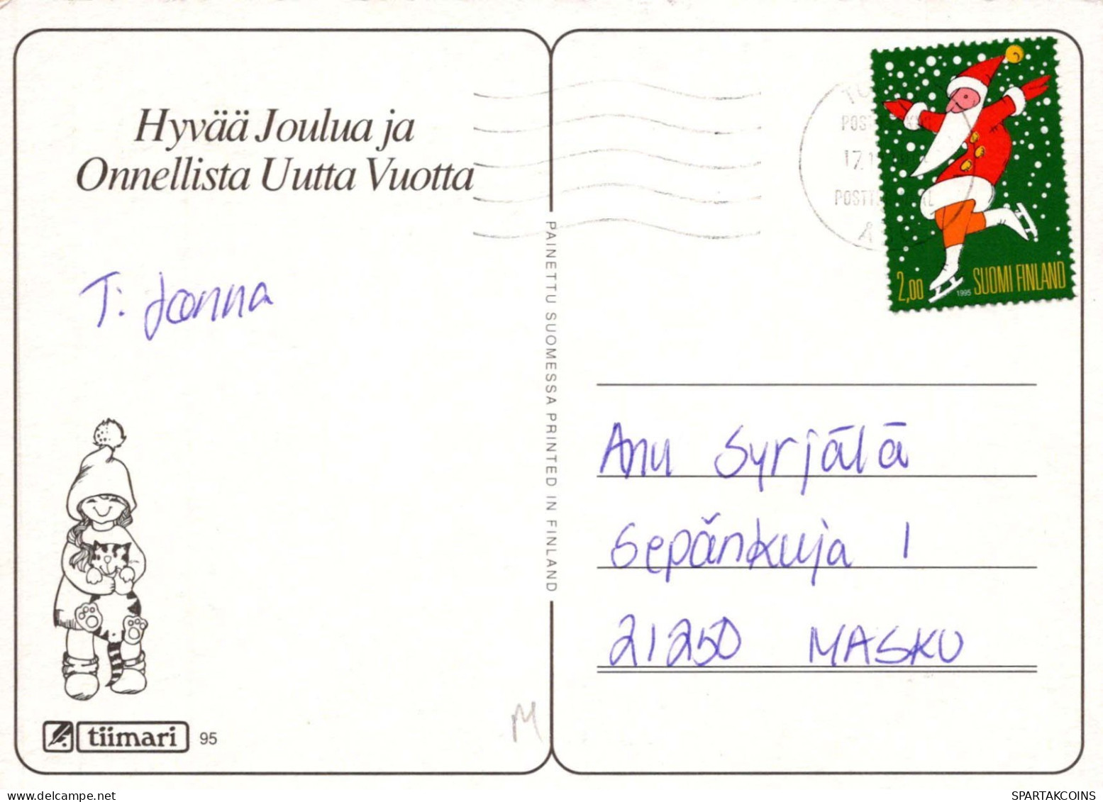 BABBO NATALE Buon Anno Natale Vintage Cartolina CPSM #PBL356.IT - Santa Claus