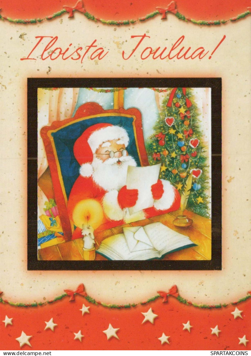 BABBO NATALE Buon Anno Natale Vintage Cartolina CPSM #PBL419.IT - Santa Claus