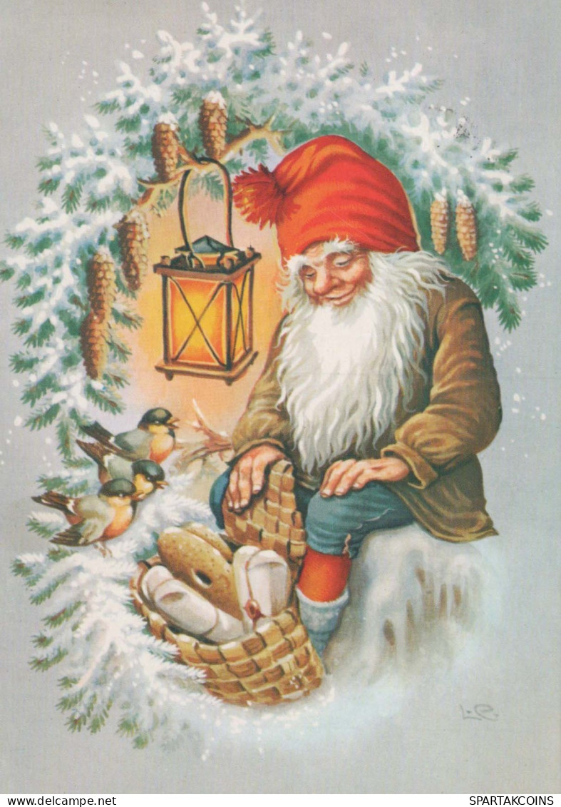 BABBO NATALE Buon Anno Natale Vintage Cartolina CPSM #PBL295.IT - Santa Claus