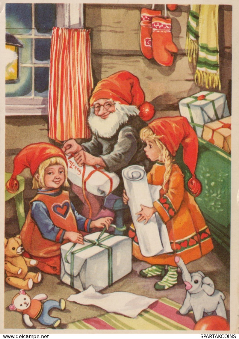 BABBO NATALE BAMBINO Natale Vintage Cartolina CPSM #PAK293.IT - Santa Claus