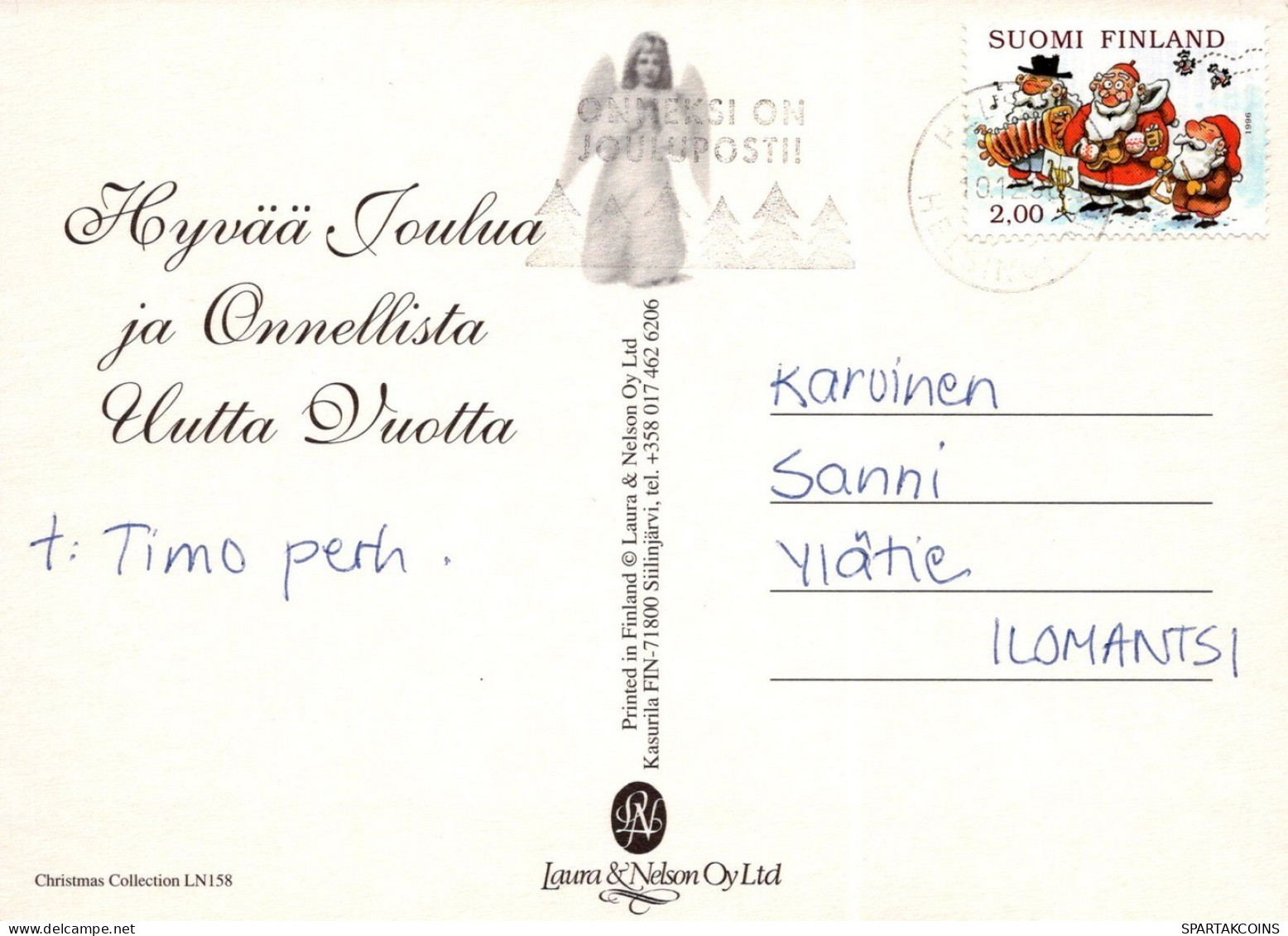 ANGELO Buon Anno Natale Vintage Cartolina CPSM #PAH444.IT - Anges