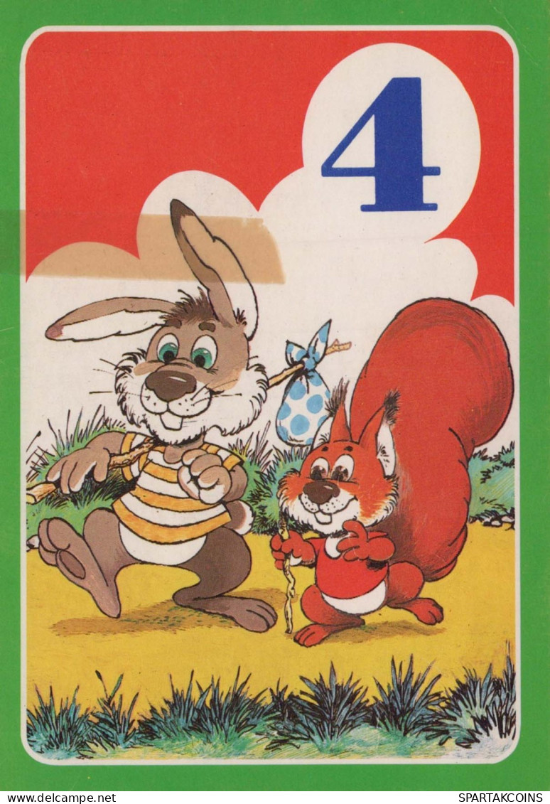 RABBIT Animals Vintage Postcard CPSM #PBR080.GB - Autres & Non Classés