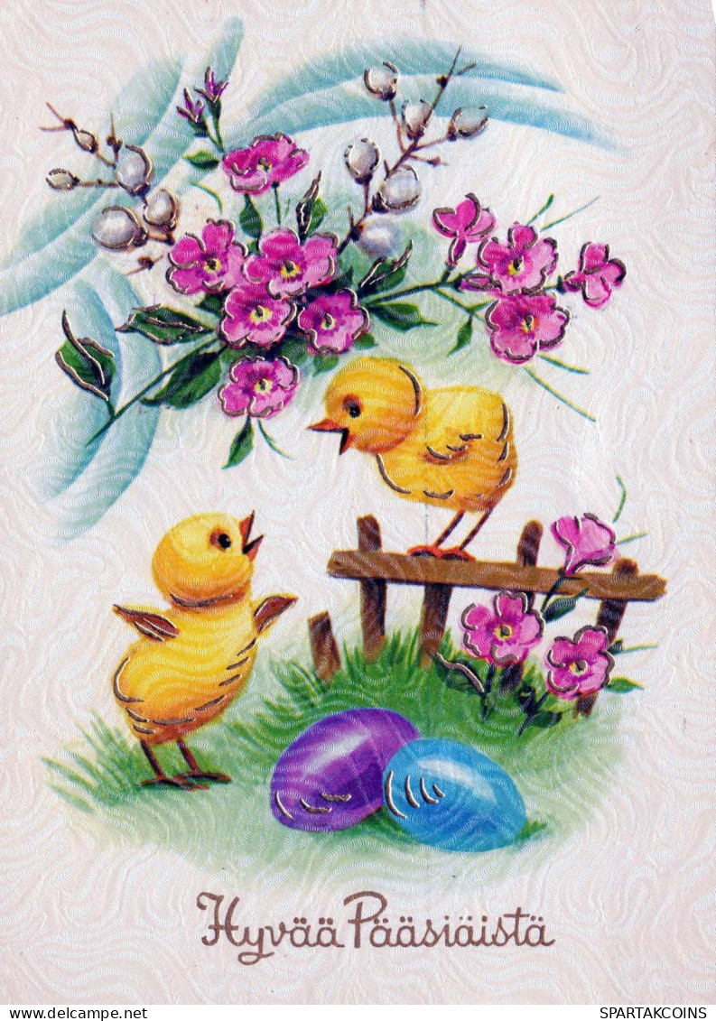 EASTER CHICKEN EGG Vintage Postcard CPSM #PBO657.GB - Pâques