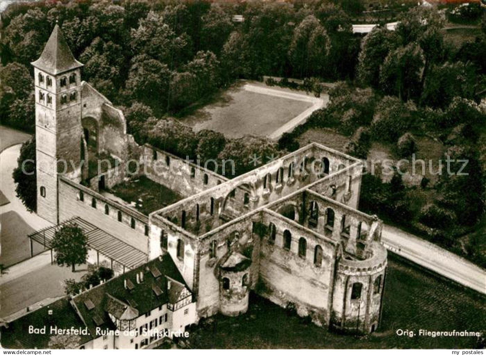 72937561 Bad Hersfeld Ruine Der Stiftskirche Original Fliegeraufnahme Bad Hersfe - Bad Hersfeld