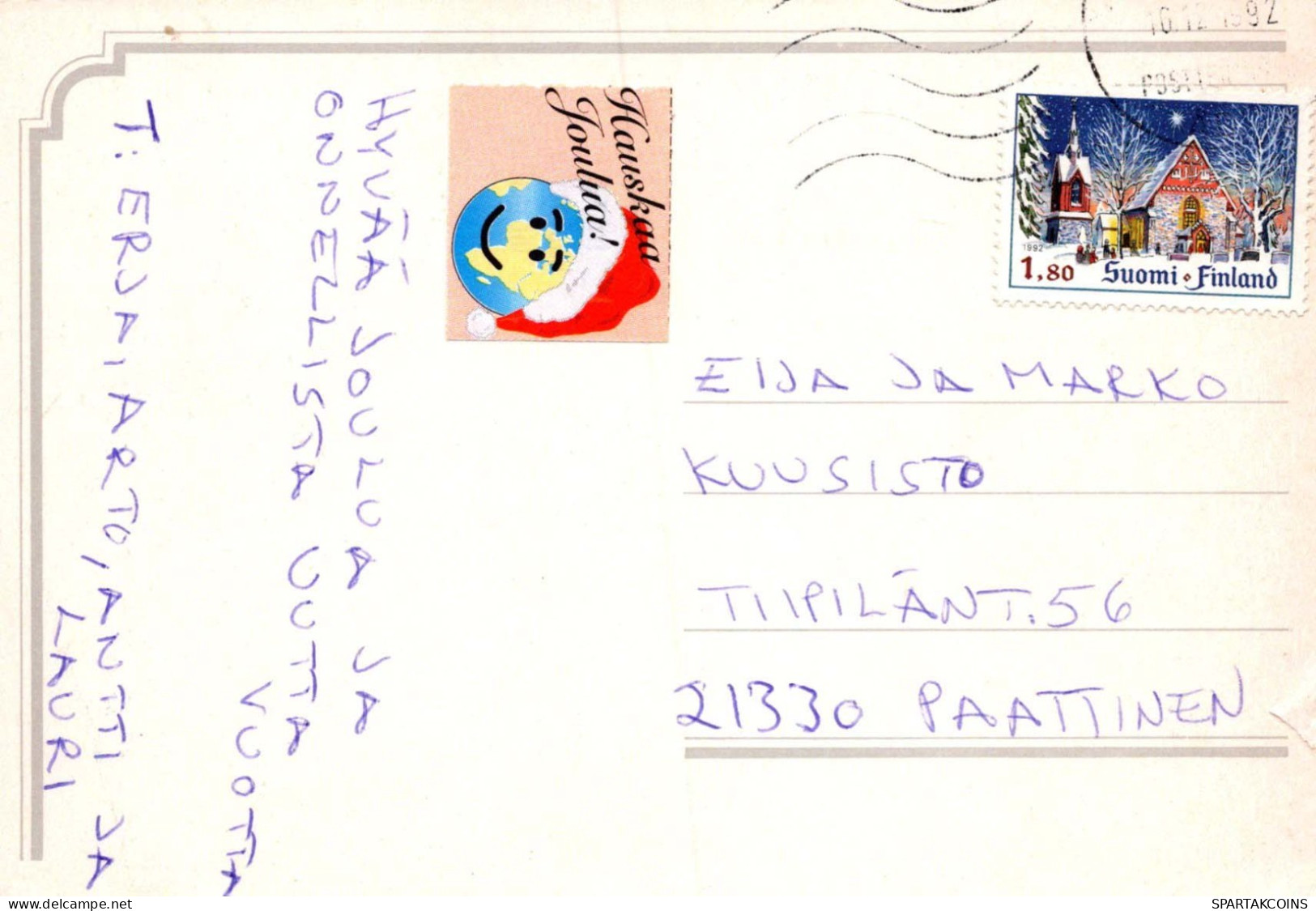 SANTA CLAUS Happy New Year Christmas Vintage Postcard CPSM #PAU592.GB - Santa Claus