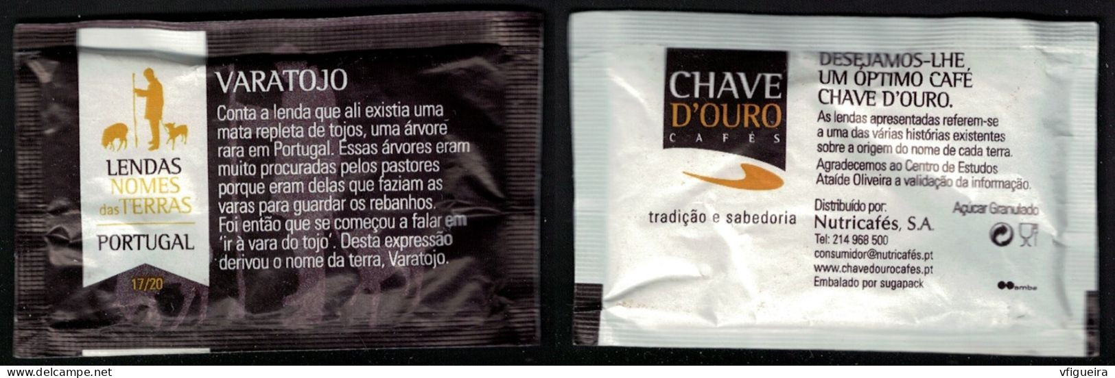 Portugal Sachet Sucre Sugar Bag Chave D'Ouro Lendas Nomes Das Terras Varatojo - Zucchero (bustine)