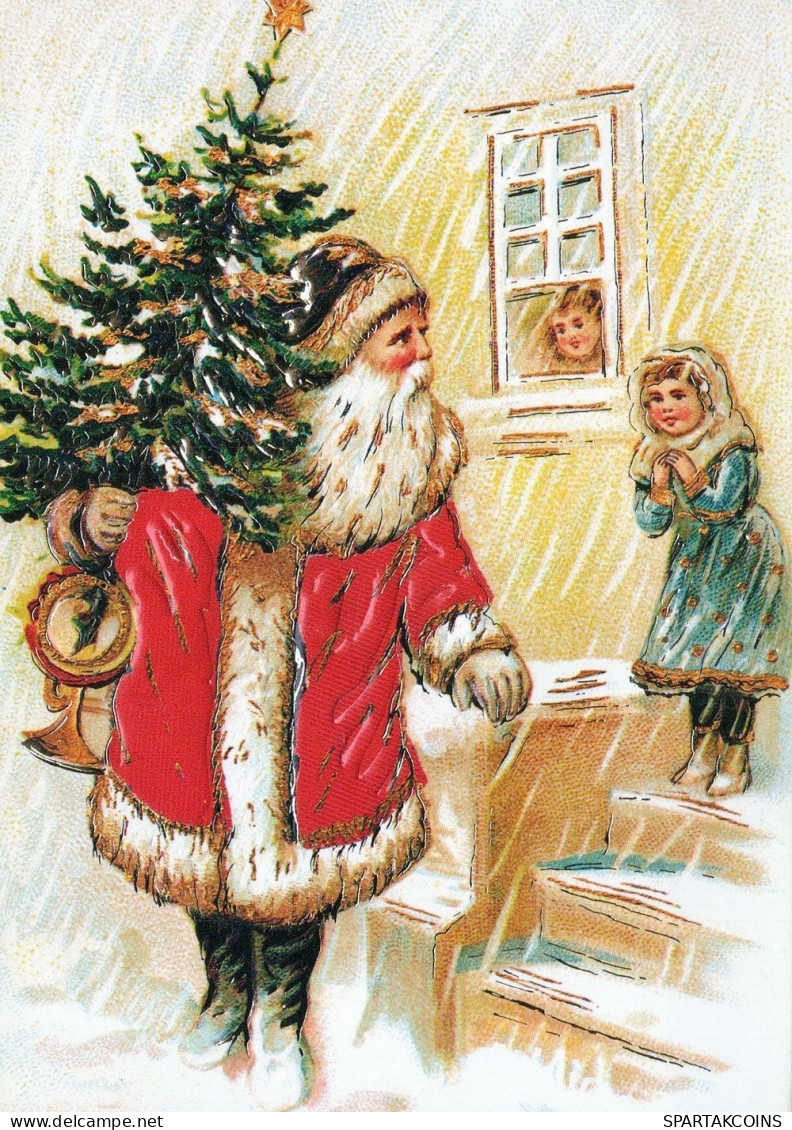 SANTA CLAUS CHILDREN CHRISTMAS Holidays Vintage Postcard CPSM #PAK366.GB - Kerstman