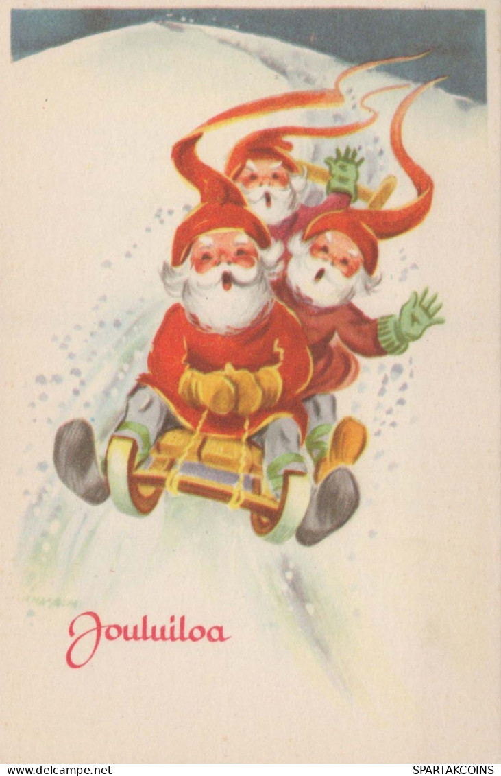 PÈRE NOËL Bonne Année Noël Vintage Carte Postale CPSMPF #PKG331.FR - Santa Claus