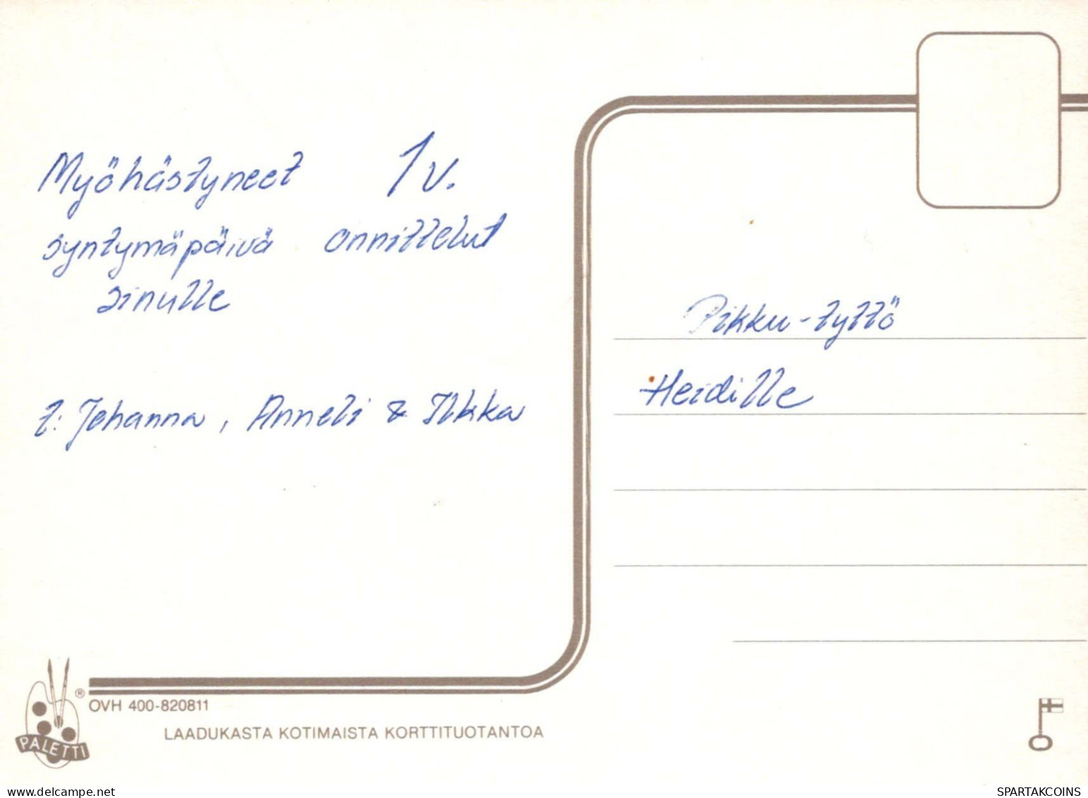 JOYEUX ANNIVERSAIRE 1 Ans FILLE ENFANTS Vintage Postal CPSM #PBT915.FR - Verjaardag