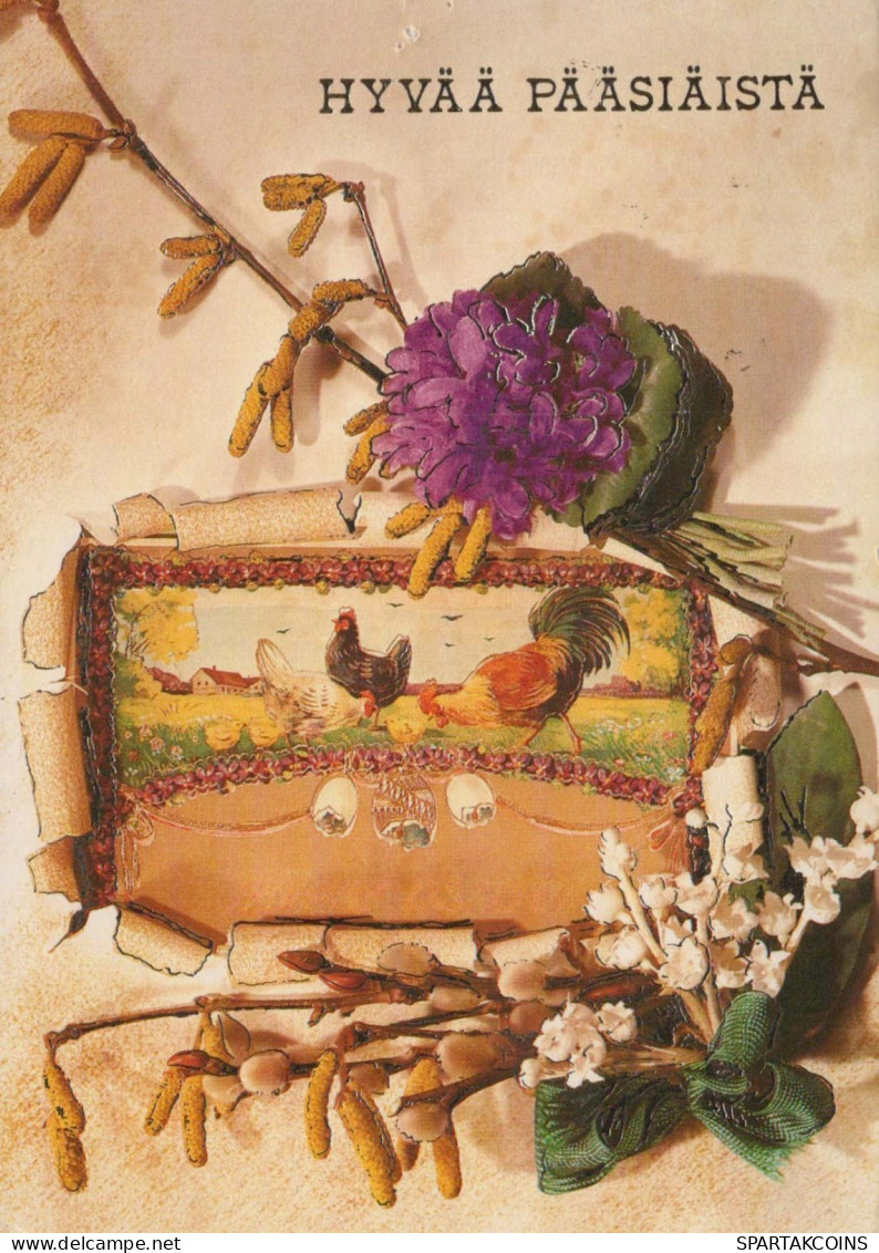 PÂQUES POULET ŒUF Vintage Carte Postale CPSM #PBO781.FR - Easter