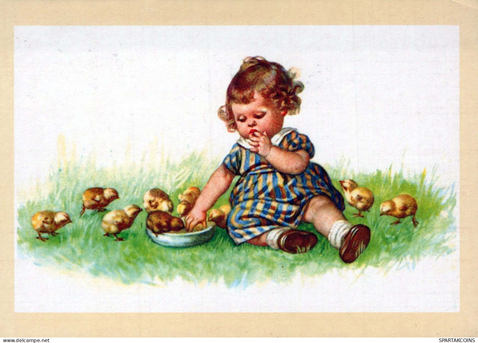 PÂQUES ENFANTS Vintage Carte Postale CPSM #PBO341.FR - Ostern