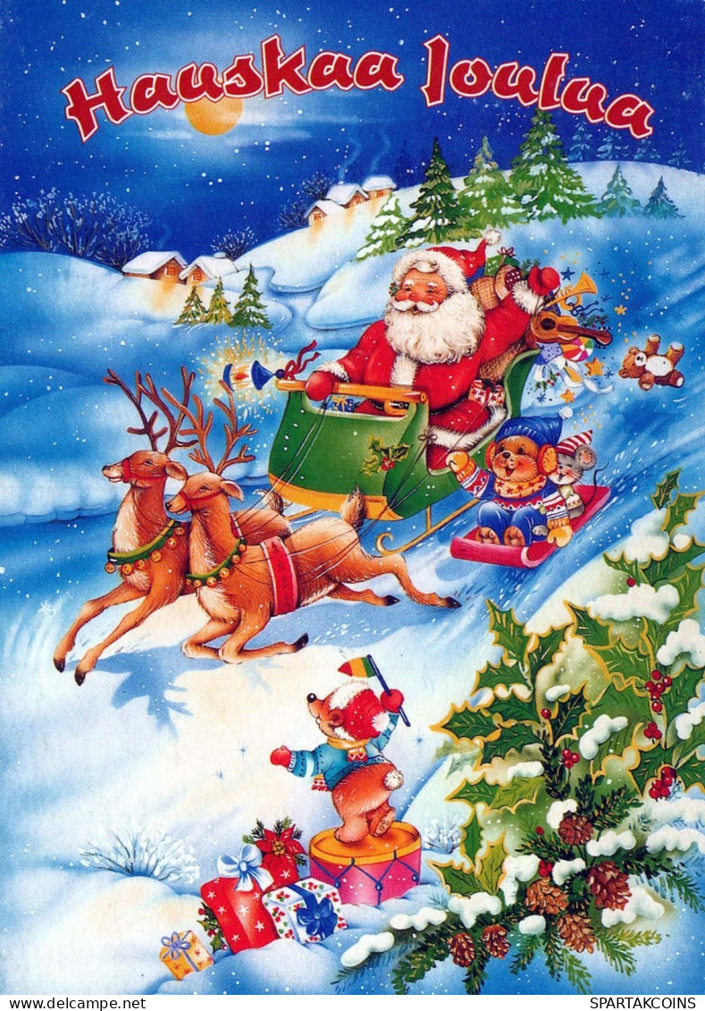 PÈRE NOËL Bonne Année Noël Vintage Carte Postale CPSM #PBL549.FR - Santa Claus