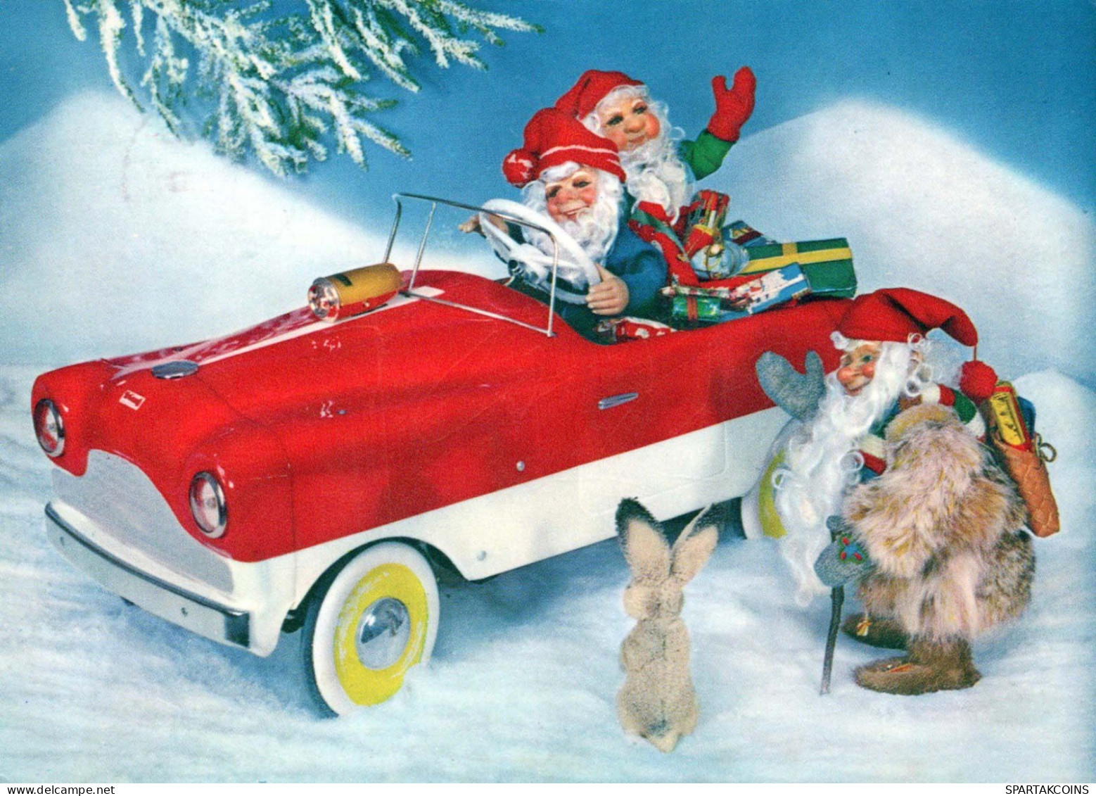 PÈRE NOËL Bonne Année Noël Vintage Carte Postale CPSM #PBB104.FR - Kerstman