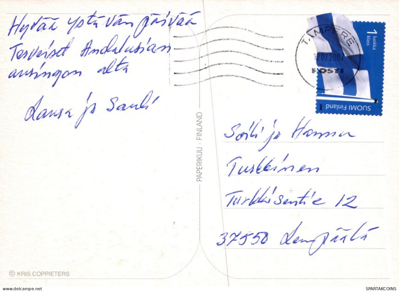 CHIEN ET CHATAnimaux Vintage Carte Postale CPSM #PAM039.FR - Honden