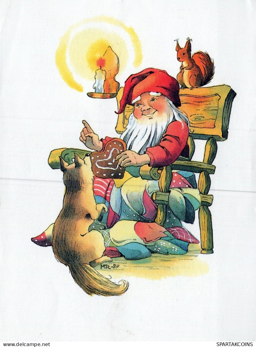 PÈRE NOËL Animaux NOËL Fêtes Voeux Vintage Carte Postale CPSM #PAK633.FR - Santa Claus