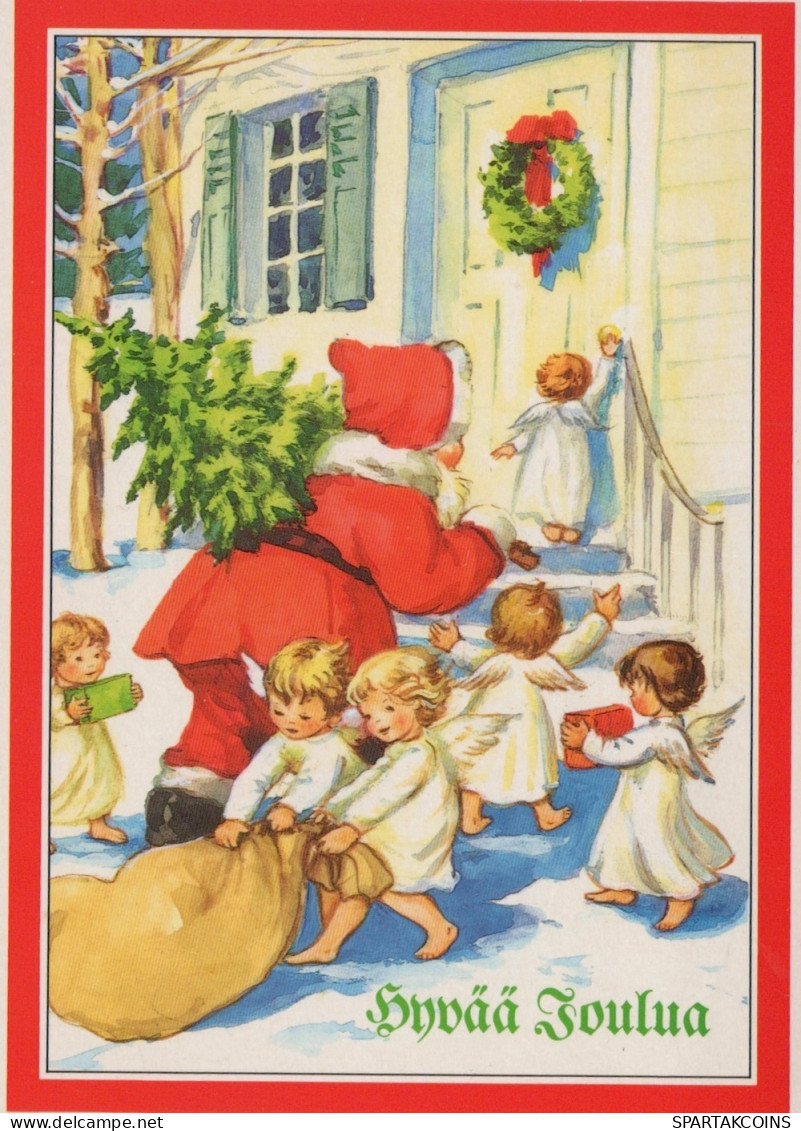 PÈRE NOËL ANGES NOËL Vintage Carte Postale CPSM #PAK144.FR - Santa Claus