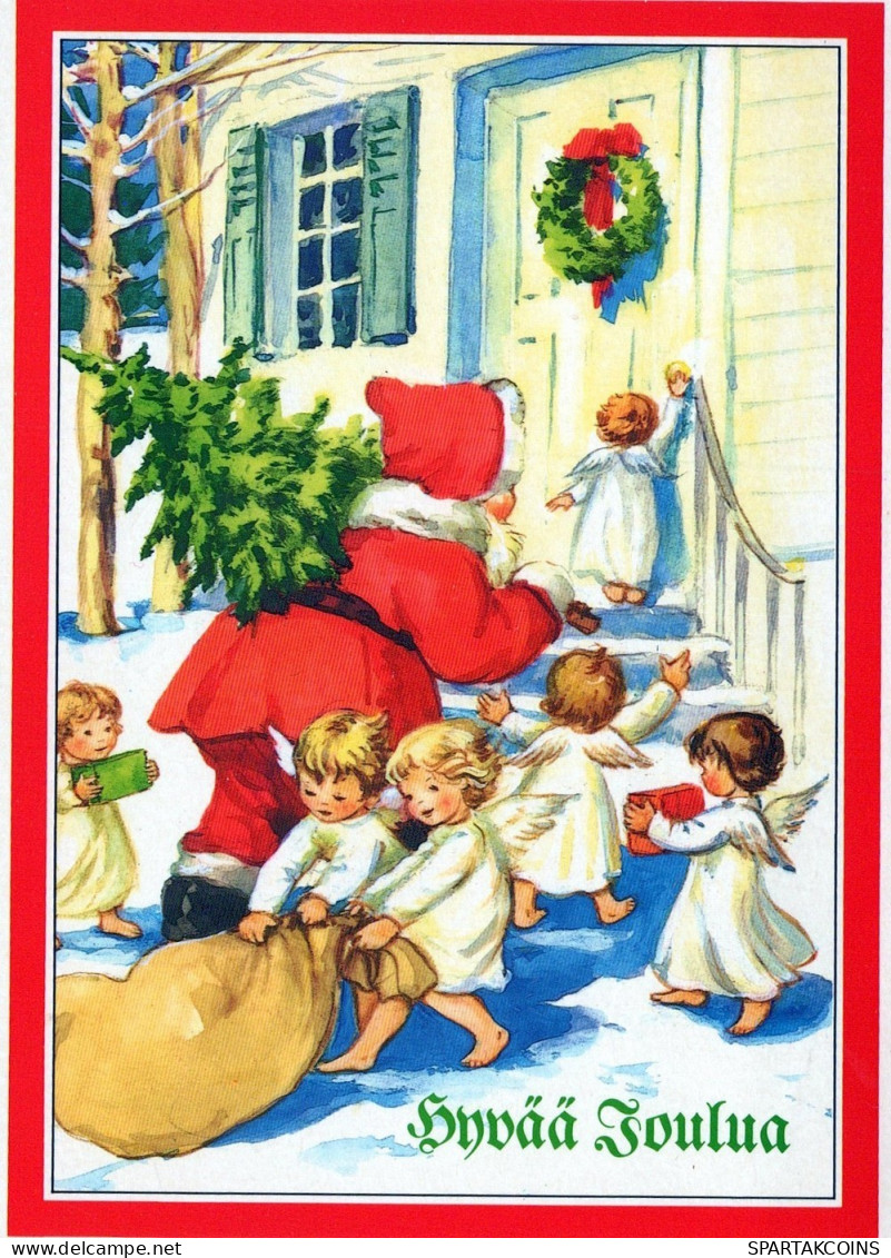 PÈRE NOËL ANGES NOËL Vintage Carte Postale CPSM #PAK144.FR - Santa Claus