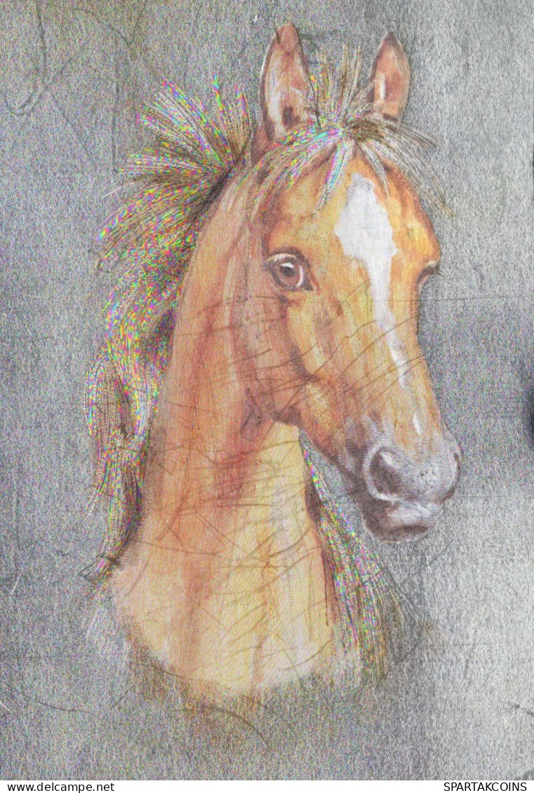 HORSE Animals LENTICULAR 3D Vintage Postcard CPSM #PAZ152.GB - Caballos
