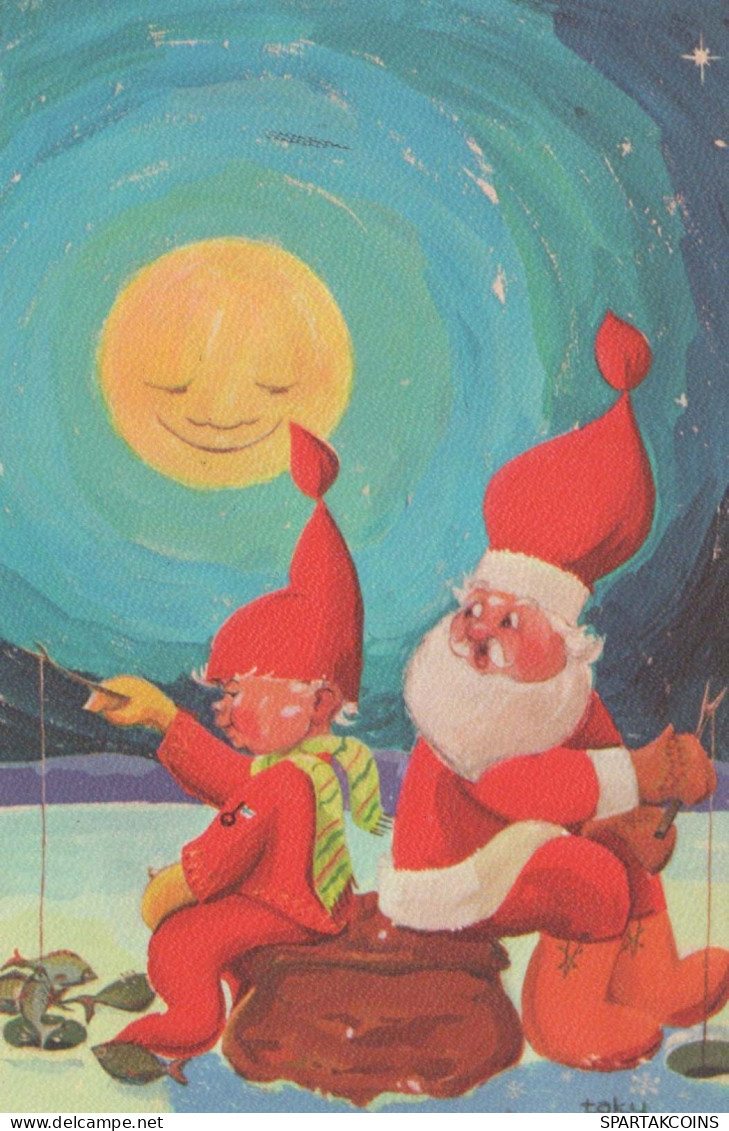 PAPÁ NOEL Feliz Año Navidad Vintage Tarjeta Postal CPSMPF #PKG330.ES - Kerstman