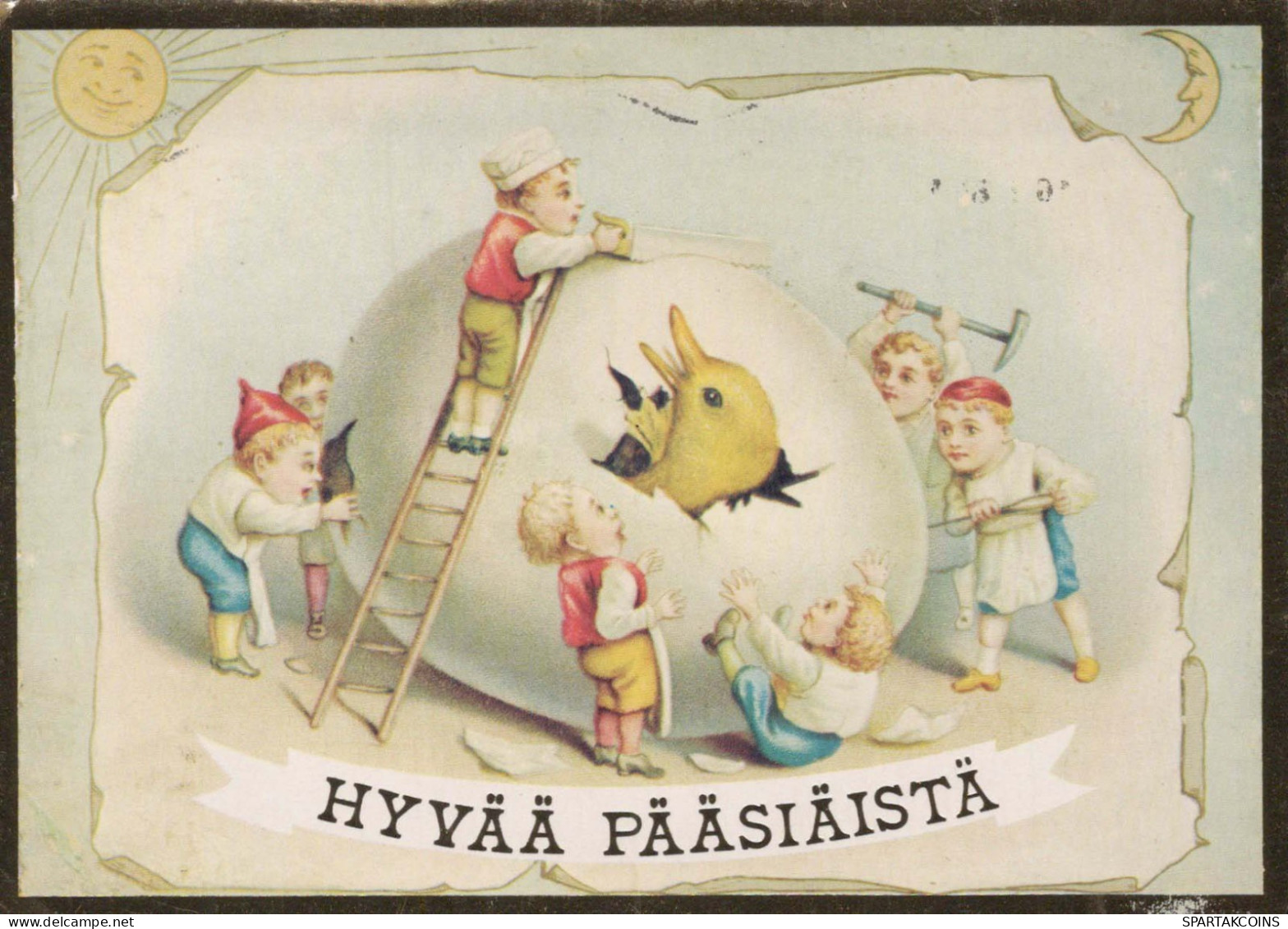 PASCUA NIÑOS HUEVO Vintage Tarjeta Postal CPSM #PBO340.ES - Ostern