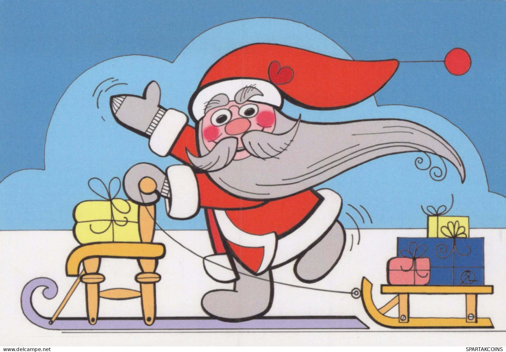 PAPÁ NOEL Feliz Año Navidad Vintage Tarjeta Postal CPSM #PBL548.ES - Santa Claus