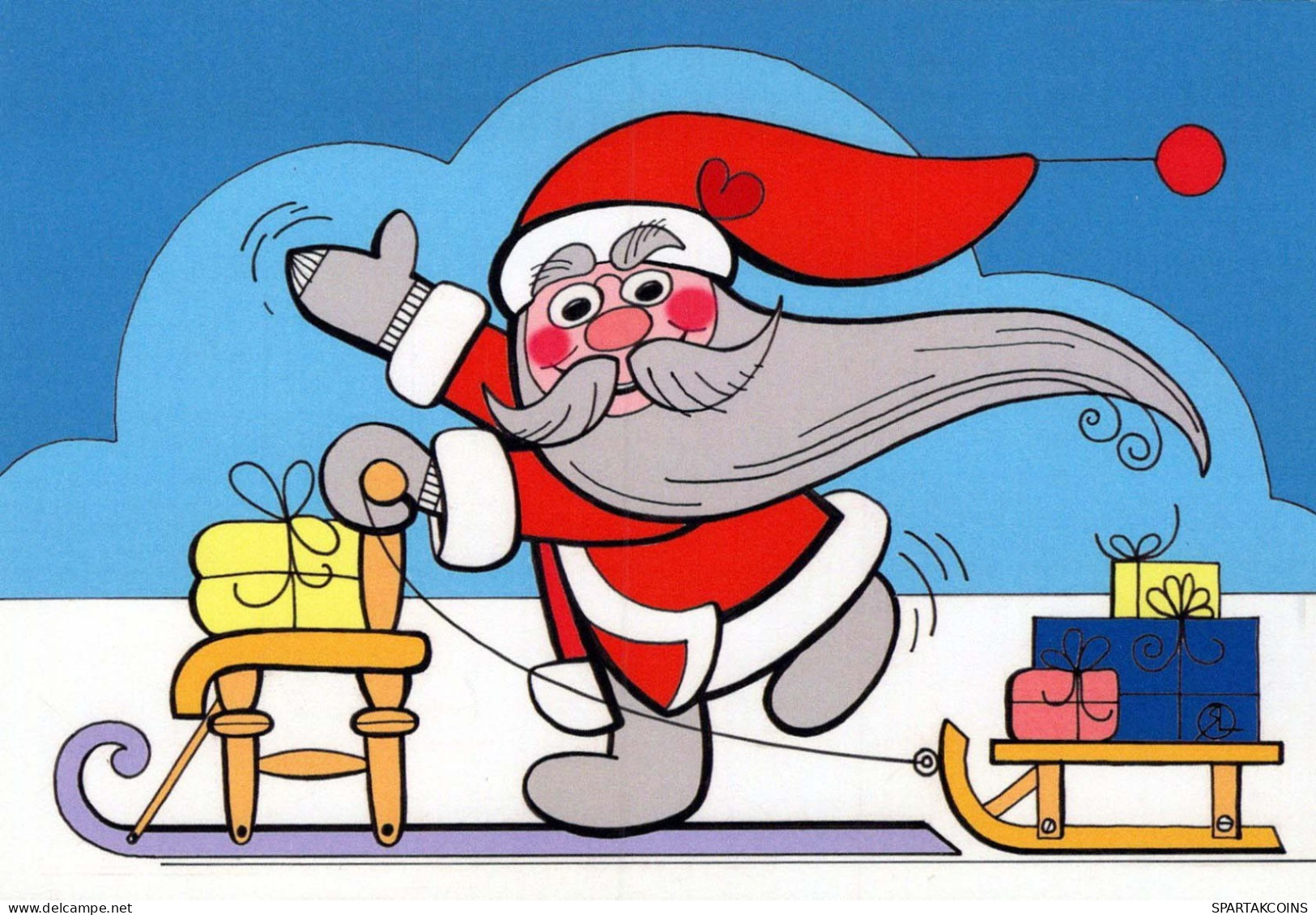 PAPÁ NOEL Feliz Año Navidad Vintage Tarjeta Postal CPSM #PBL548.ES - Santa Claus