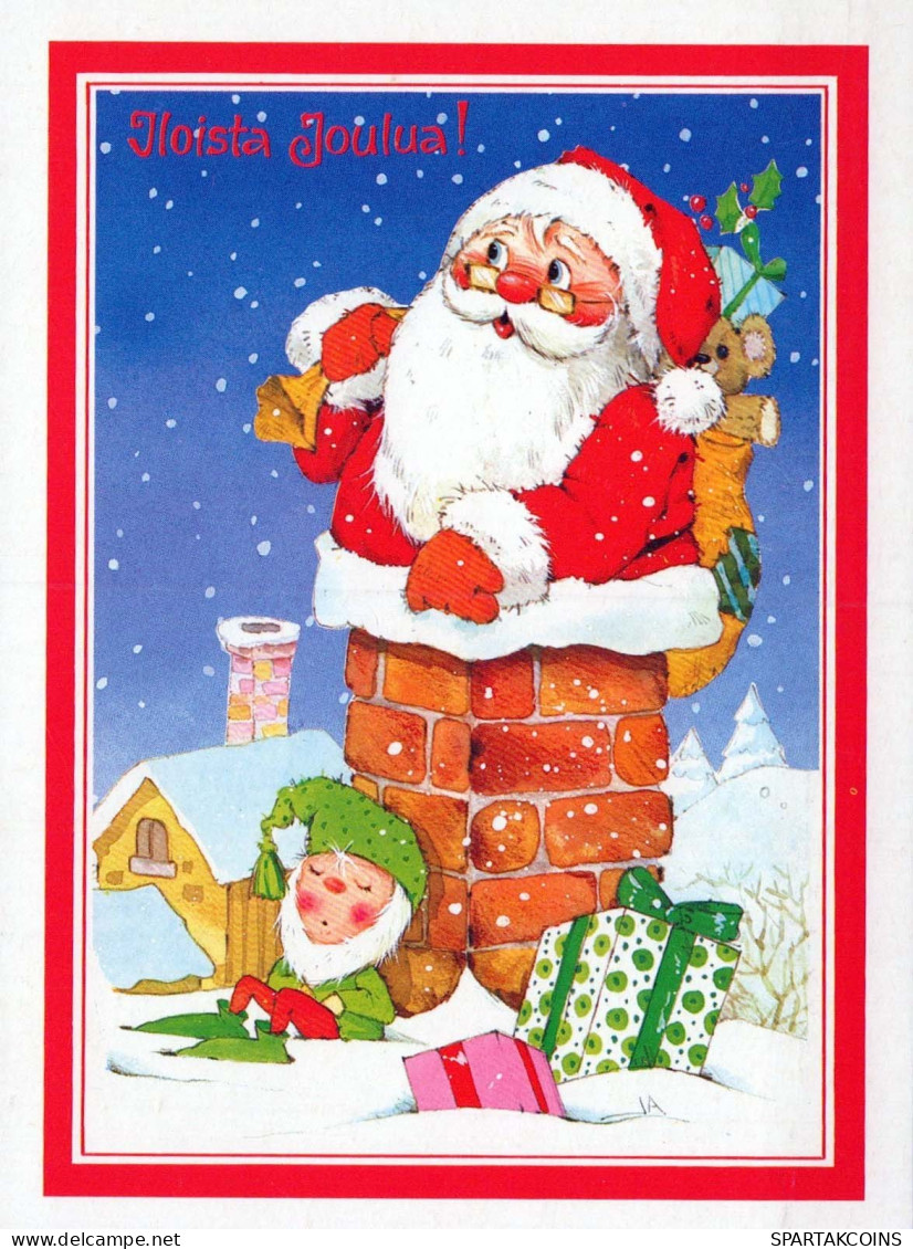 PAPÁ NOEL Feliz Año Navidad Vintage Tarjeta Postal CPSM #PBL231.ES - Kerstman