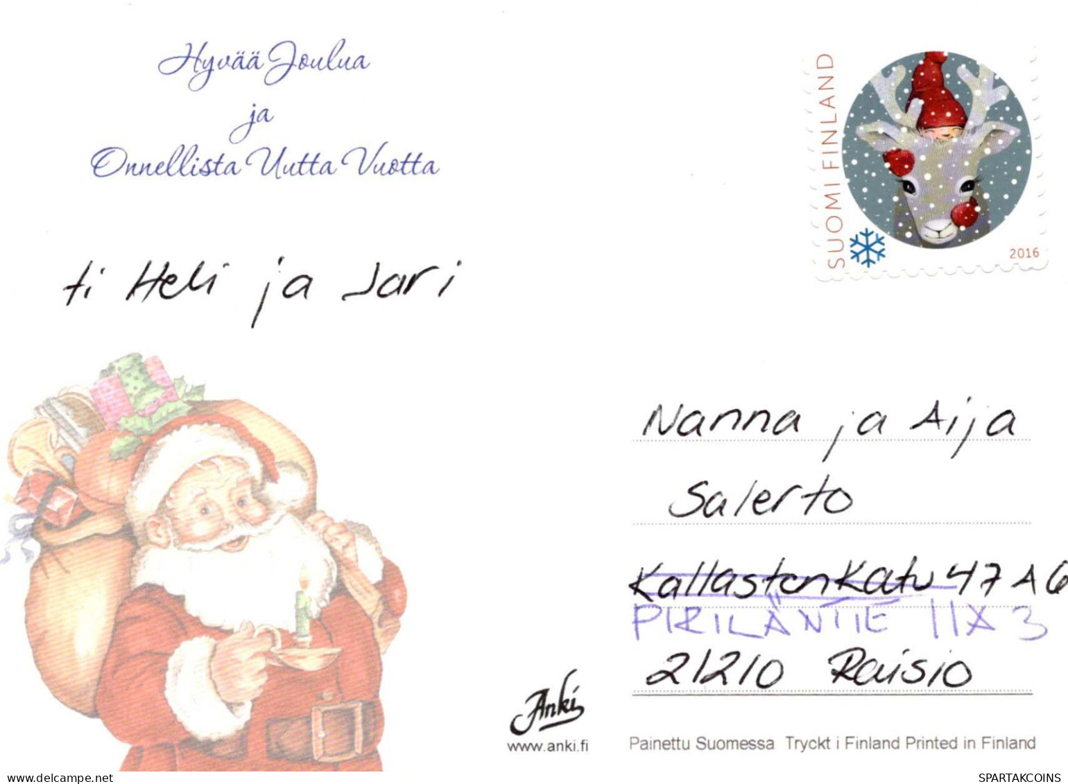 PAPÁ NOEL Feliz Año Navidad Vintage Tarjeta Postal CPSM #PBL092.ES - Santa Claus