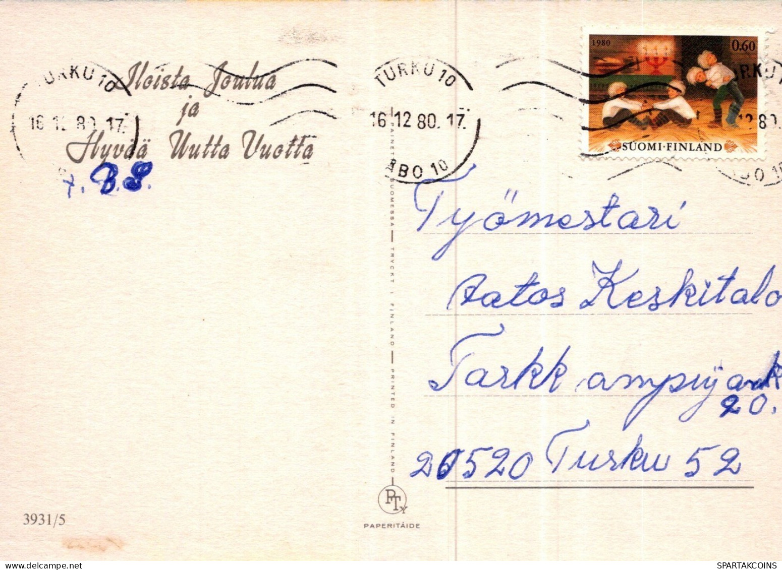 PAPÁ NOEL NAVIDAD Fiesta Vintage Tarjeta Postal CPSM #PAK974.ES - Santa Claus