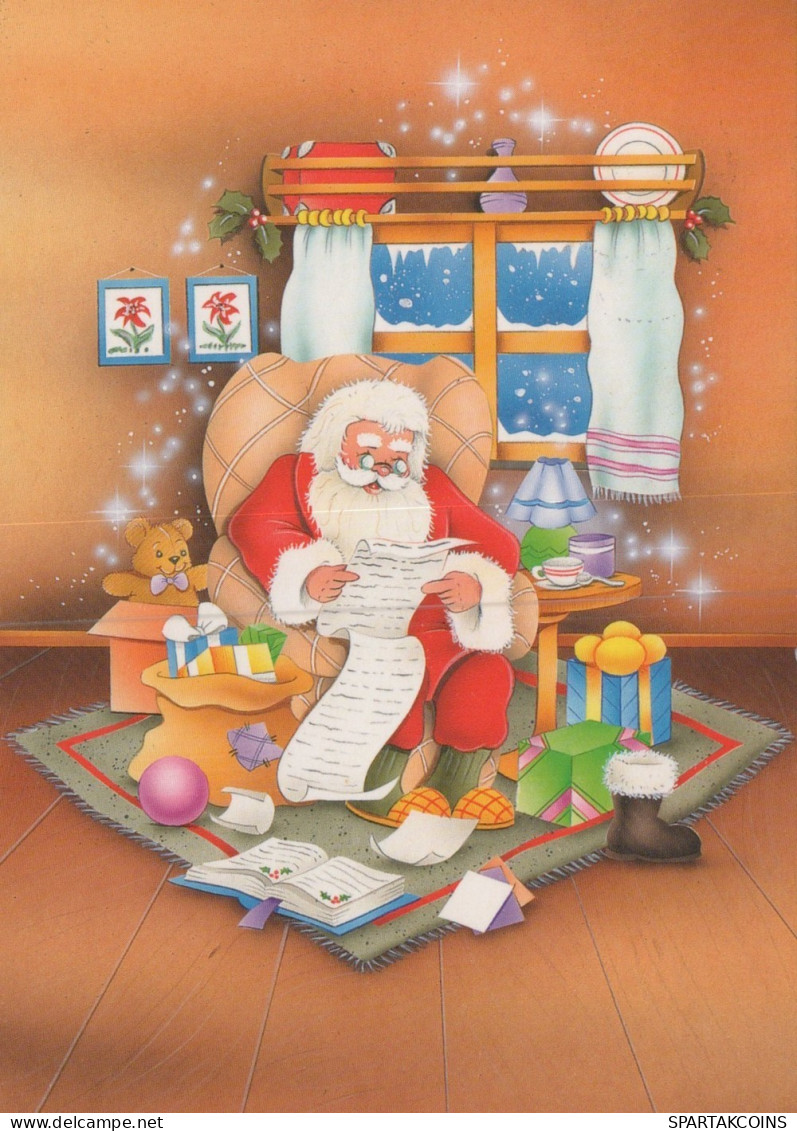 PAPÁ NOEL NAVIDAD Fiesta Vintage Tarjeta Postal CPSM #PAK694.ES - Kerstman