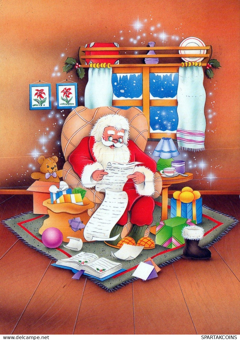 PAPÁ NOEL NAVIDAD Fiesta Vintage Tarjeta Postal CPSM #PAK694.ES - Kerstman