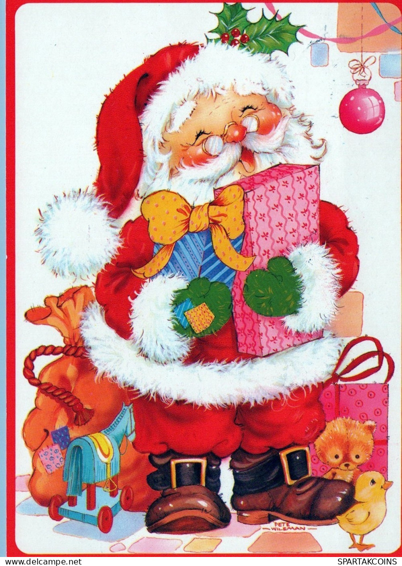 PAPÁ NOEL NAVIDAD Fiesta Vintage Tarjeta Postal CPSM #PAJ515.ES - Santa Claus