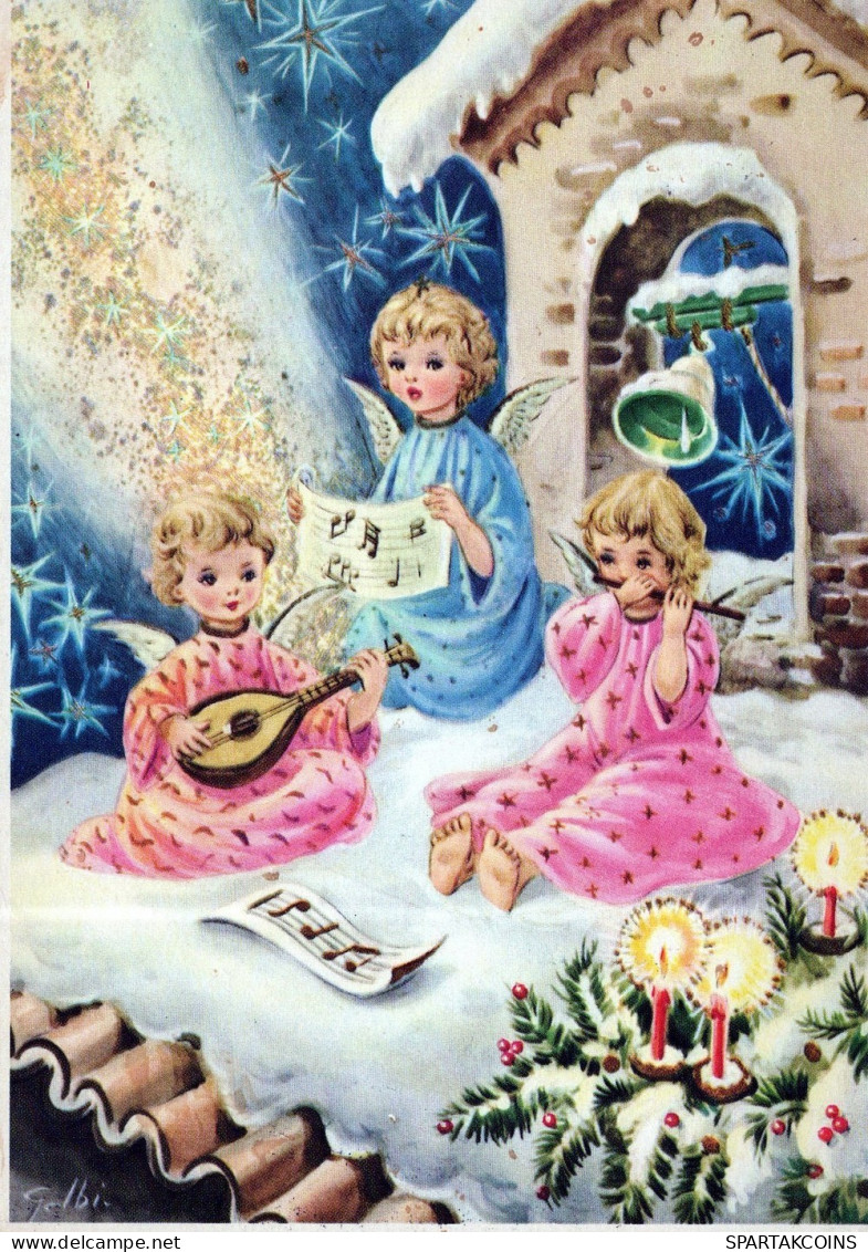 ÁNGEL NAVIDAD Vintage Tarjeta Postal CPSM #PAG992.ES - Anges