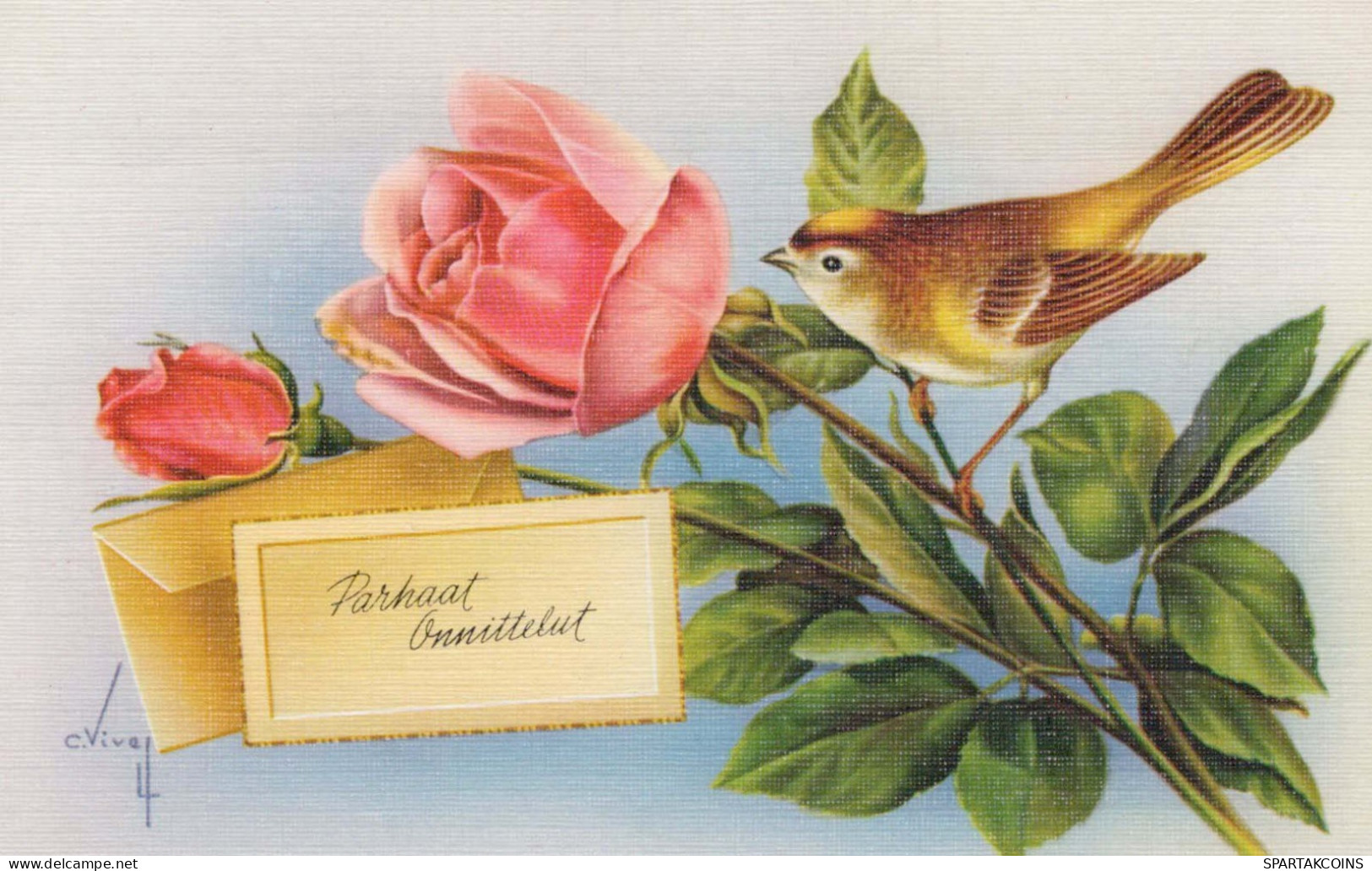 FLOWERS Vintage Ansichtskarte Postkarte CPSMPF #PKG091.DE - Flowers