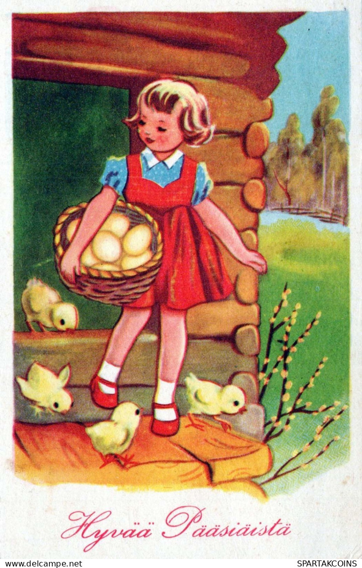 OSTERN KINDER EI Vintage Ansichtskarte Postkarte CPA #PKE231.DE - Ostern