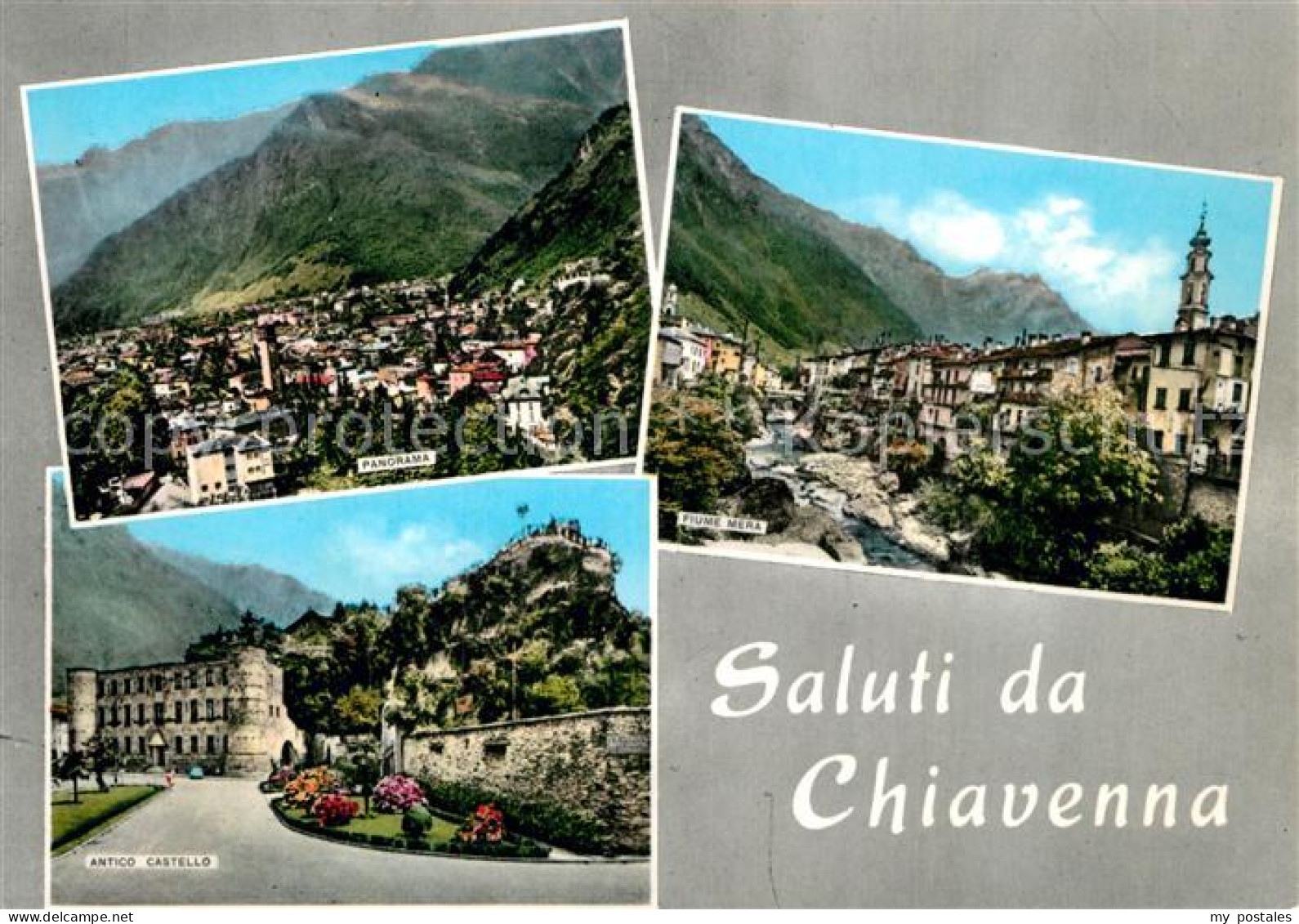 72936591 Chiavenna Panorama Fiume Mera Antico Castello Alpi Chiavenna - Other & Unclassified